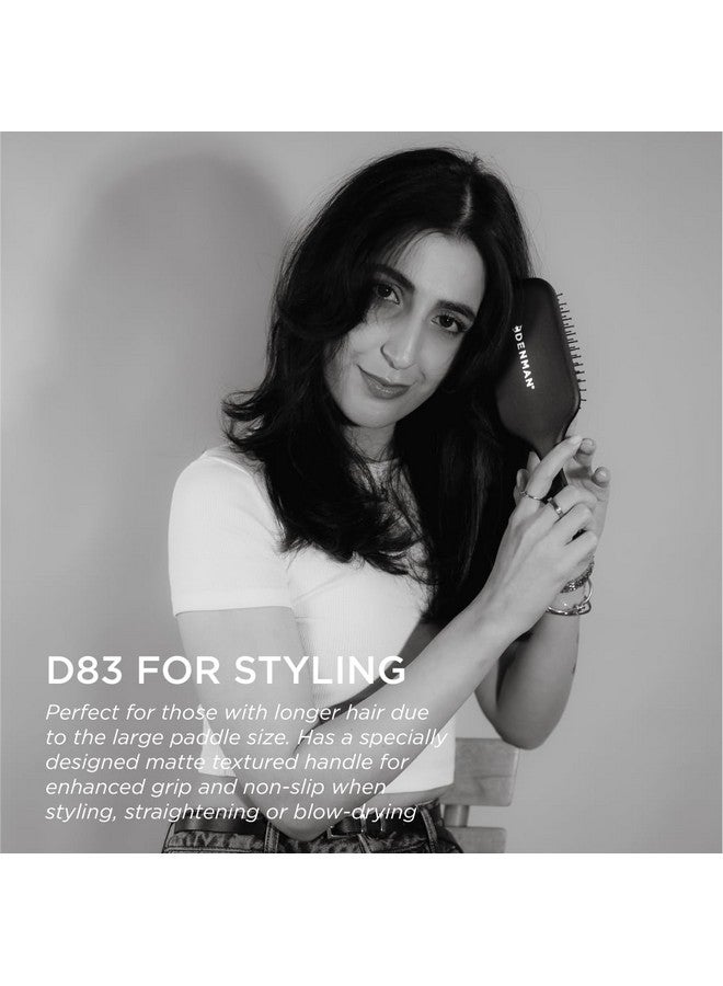 دنمان فرشاة شعر كبيرة مبطنة بمجداف من دينمان (سوداء) لتجفيف الشعر وفك تشابكه - تصفيف مريح، فرد وتنعيم - للنساء والرجال، D83 - Image 5
