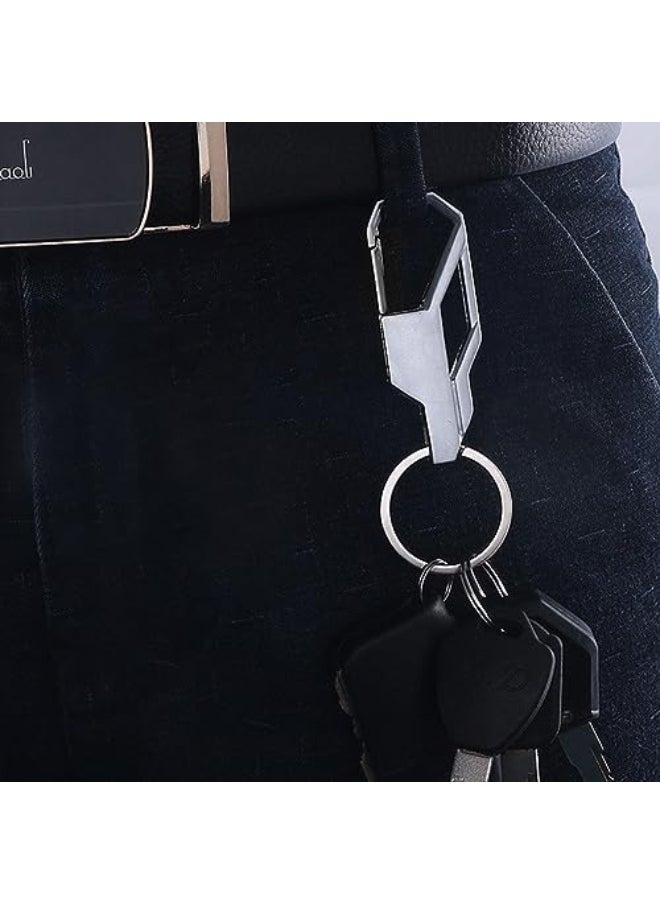 ECVV Car Key Chain Keyring Metal Keychain with Hook Car Pendant, Men Business Key Holder Organizer for Home Car Keys, Key Finder, Silver