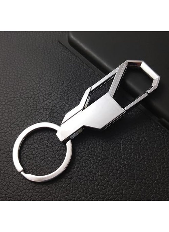 ECVV Car Key Chain Keyring Metal Keychain with Hook Car Pendant, Men Business Key Holder Organizer for Home Car Keys, Key Finder, Silver
