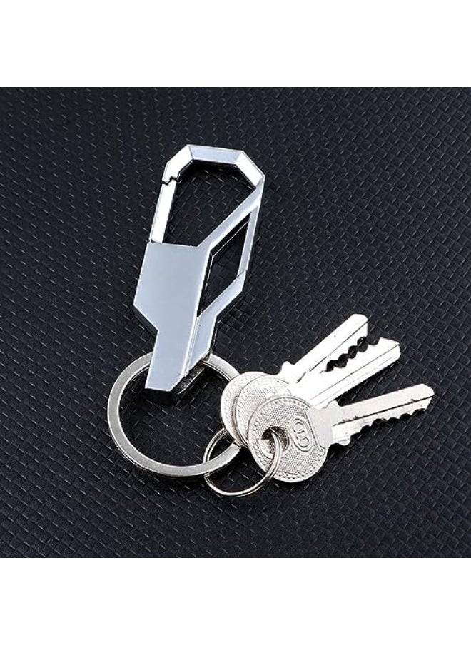 ECVV Car Key Chain Keyring Metal Keychain with Hook Car Pendant, Men Business Key Holder Organizer for Home Car Keys, Key Finder, Silver