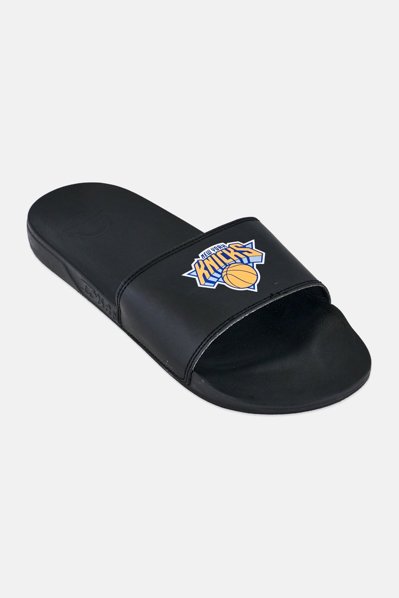 ISlide Men New York Knicks Primary Logo Slip On Slides, Black - Image 1