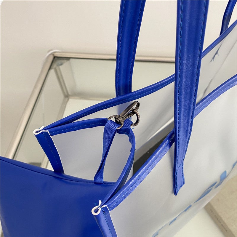 حقيبة كتف توت كبيرة السعة من PVC مع حقيبة صغيرة - Image 3