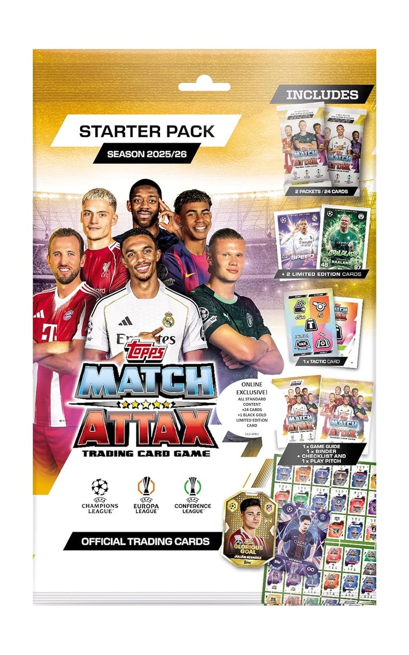 Topps لعبة بطاقات التداول والجمع UCC Match Attax 2025/26 (حزمة البداية الحصرية) - Image 1