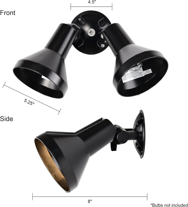 Nuvo Lighting SF77701 Two Light Outdoor Heavy Duty Cast Aluminum Durable Weather Proof Security Flood Light Black - Image 2