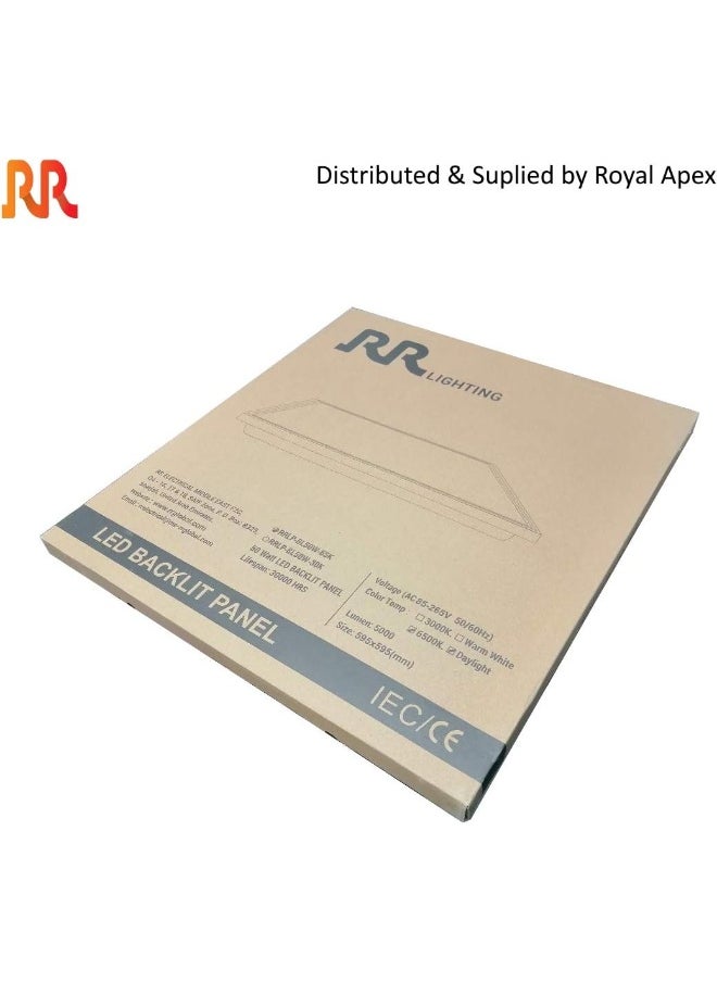 RR RR Lighting 60X60 Led Flat Panel Light 50W Edge Lit Fixture Zero Uv And Flicker Free Zero Blue Light Ac85-265V Drop Ceiling Light Indoor Commercial & Home Fixture  (6500K Daylight)  - Image 5
