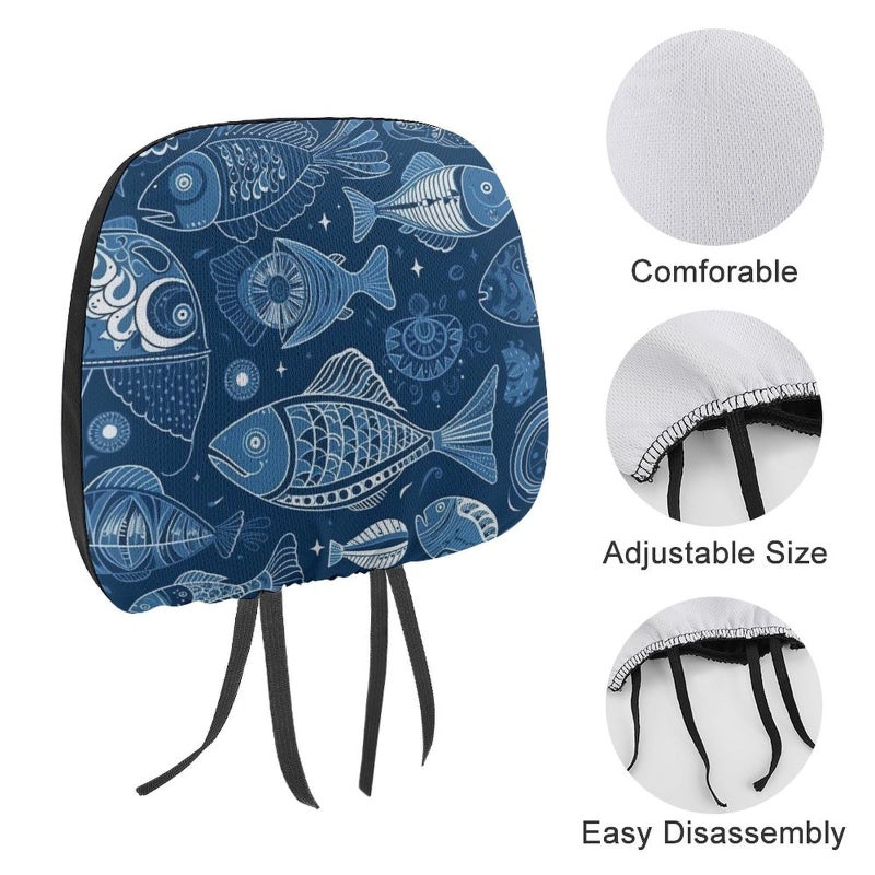 Universal Soft Elastic Car Headrest Cover Protector 1 PCS Size For Truck SUV - Image 4