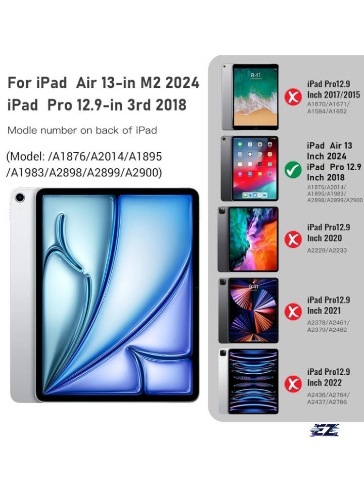 ELTRAZONE iPad Air 13 Inch Case M2 2024 – Smart iPad Case with Pencil Holder, Supports Pencil Pro and Pencil (USB-C), Touch ID Compatible, Auto Wake/Sleep Function – Durable, Stylish Protection for iPad Air 2024 - Image 4