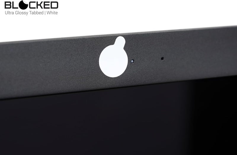 BLOCKED Stackable Webcam/Camera Vinyl Covers | 57 Tabbed Low-Tack Restickable Webcam Sticker | Multiple Sizes | White 57-Pack Tabbed (Ultra Glossy) - Image 4