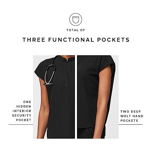 FIGS Rafaela Oversized Scrub Top for Women — Black, S - Image 5