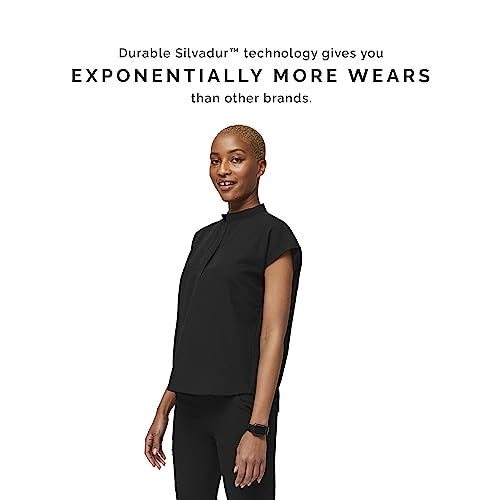 FIGS Rafaela Oversized Scrub Top for Women — Black, S - Image 4