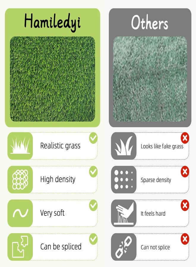 Hamiledyi 4 Pcs Artificial Rabbit Grass Mats Reusable Guinea Pig Pee Pads 11.8" x 11.8" Washable Turf Fake Grass Plastic Bunny Mat for Rabbit Chinchilla Small Pets Indoor Outdoor Trainer - Image 5