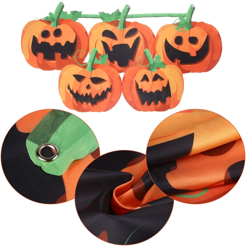 BOAO Heavy load resistant Halloween Pumpkin Bunting 59 Inches Pumpkin Bunting Flag Banner Funny Pumpkin Flag for Party, Outdoors (1 Piece) Pre-stock well-packed goods - Image 2