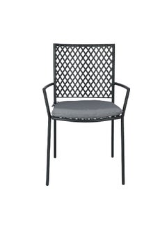 LIVING ACCENTS Steel Mesh Rust-Resistance Arm Chair with Cushion Black and Grey 59 x 89 x 56 cm GH-HY-C108  - Image 2