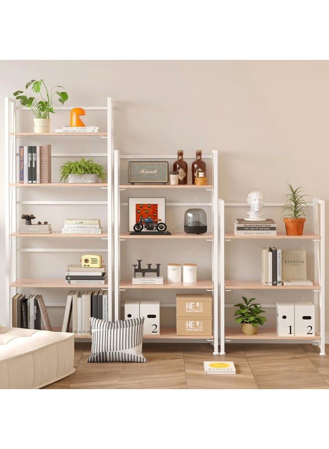 BHG Vintage Multifunctional Folding Bookshelf, No-Assembly Plant Stand Storage Rack Shelves for Home Office (White, 5-Tier) - Image 4