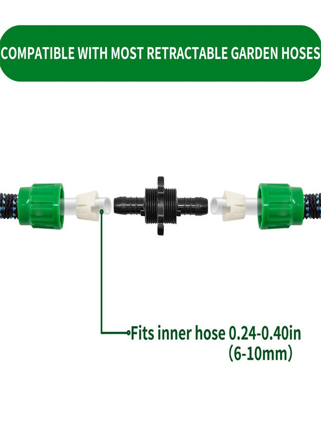 KASTWAVE Garden Hose Repair Connector Kit, 4 Sets Expandable Plastic Hose Repair Accessories, Female Male Adapter Fine Water Pipe Connectors Fits Repair Telescopic Hose 25 50 75 100 FT  - Image 4
