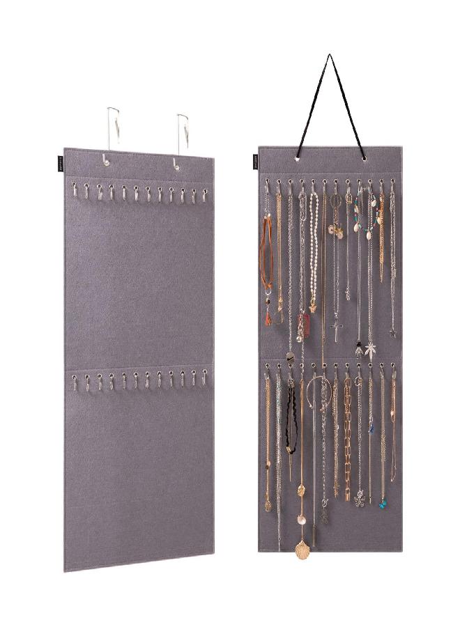 KGMCARE KGMCARE Hanging Jewelry Organizer Storage with 24 Hooks Wall Mounted Jewelry Display Hanging on Door Closet Necklace Holder for Bracelet Ring Chain-Patent Design(Gray) - Image 3