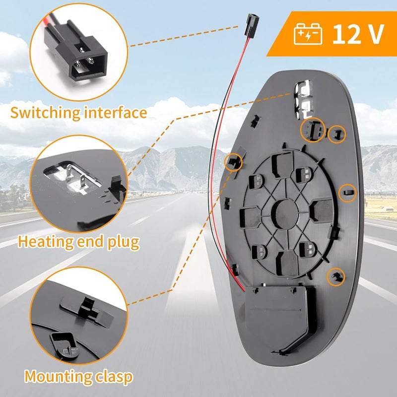 Saihisday Heated Mirror Glass with LED Turn Signal - Image 3