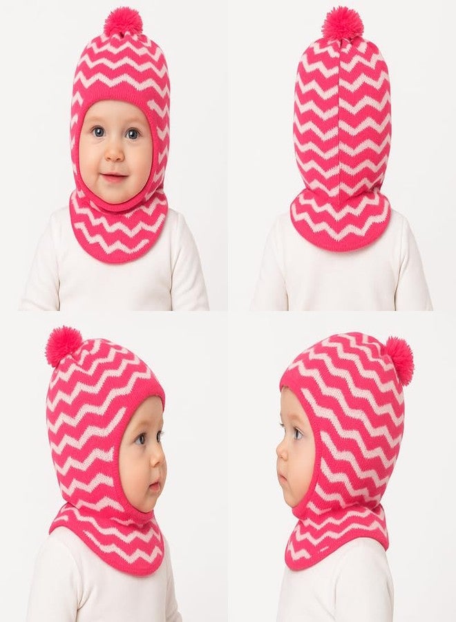 Yanwenx قبعة يان وينكس الصوفية للقرد للأطفال - قبعة شتوية ناعمة ودافئة للأولاد والبنات باللون الوردي (6-12 شهر)  - Image 5