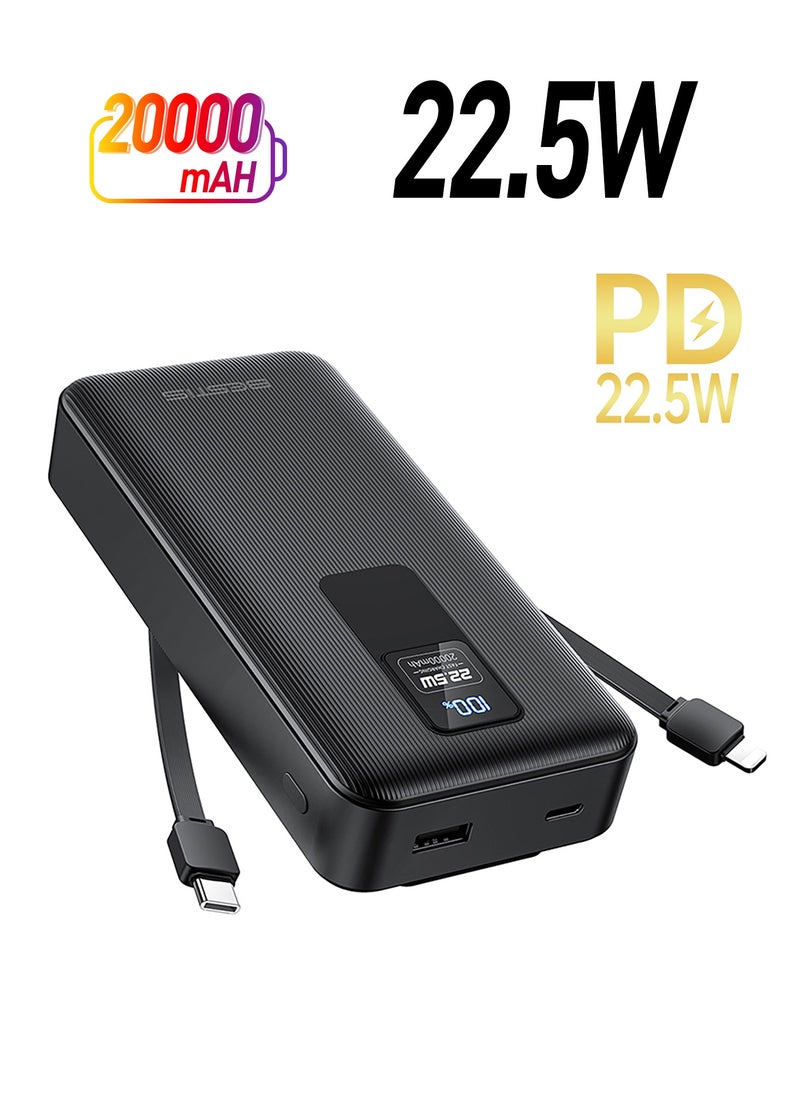 BESTIS - 20000mAh High-Speed Charging Technology Powerbank(PowerCore 22.5W, Built-In USB-C Cable And Lightning Cable) - Image 1
