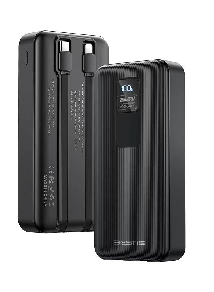 بيستيس  20000mAh بنك طاقة بتقنية الشحن السريع (PowerCore 22.5W، مزود بكابل USB-C وكابل Lightning مدمجين) - Image 5