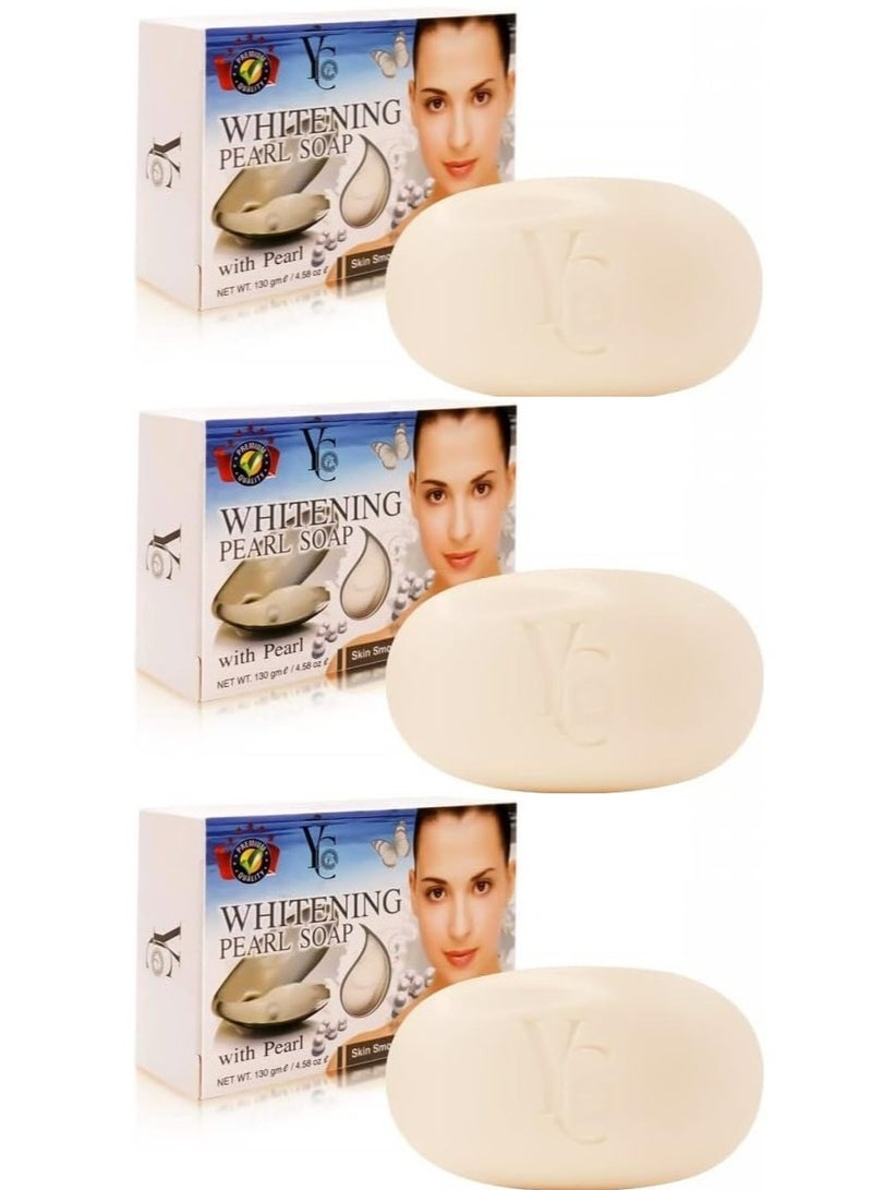 واي سي ثلاثة قطع من الصابون المتطوره باللؤلؤ لتبيض ونفخ الوجه 130x3 جرام - Image 1