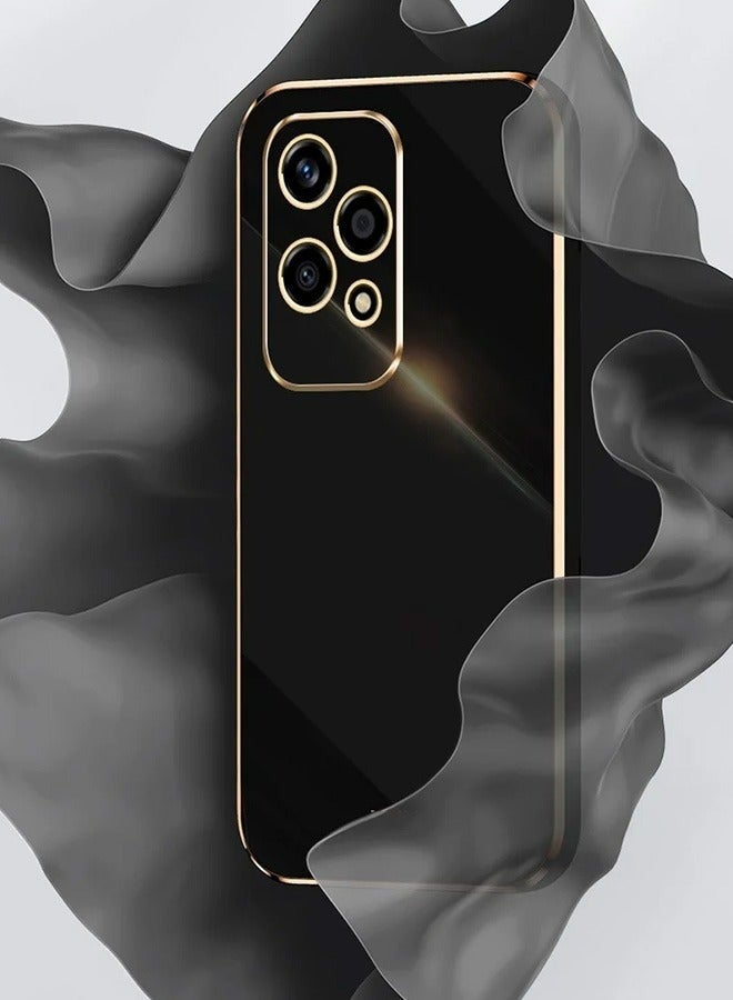 Honor 200 Lite 5G Case Cover, Luxury Plating Soft Back Cover, Raised Full Camera Protection, Slim Thin TPU Mobile Phone Case Black - Image 2