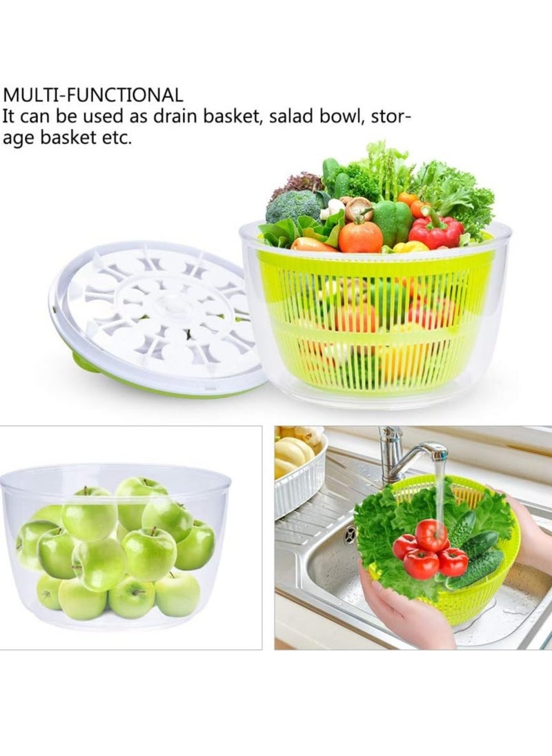 Generic Large Salad Spinner 5QT – BPA-Free Manual Lettuce Dryer u0026 Vegetable Washer with Quick Dry Design, Easy Spin for Tastier Salads, Green  - Image 4