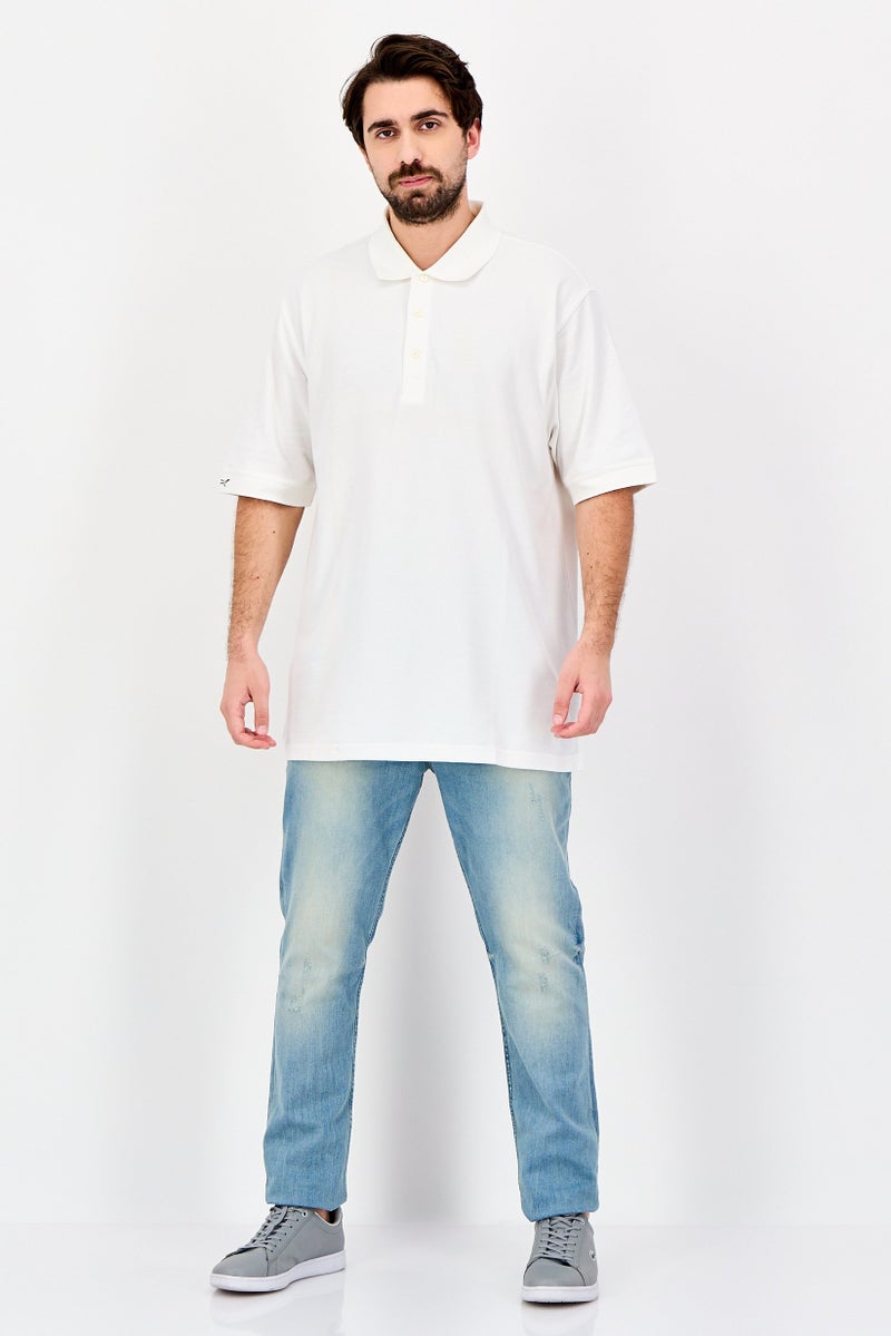 Greg Norman Men Regular Fit Plain Short Sleeve Polo Shirt, White - Image 4