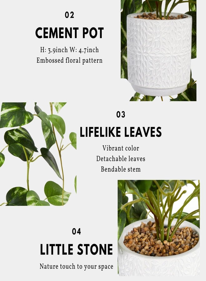 CADNLY Realistic Artificial Plants Indoor in Pot – Green Faux Hanging Plants Artificial Decor Fake Pothos Potted Home Decor Shelves Tabletop Office 1 Pack - Image 5