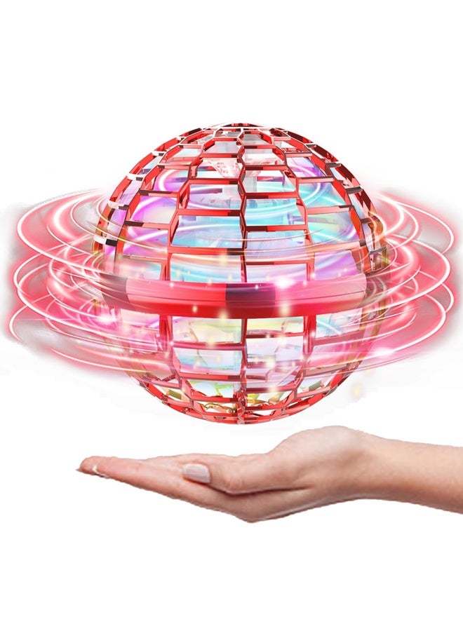 طائرة الكرة الكرة لعبة 2025, الكرة الكونية الكرة اليدوية الصغيرة بدون طيار مع أضواء LED, Hover Orb, المجرة الطيران الدوار, بارد الأطفال لعب للفتيان عمر 6 7 8 9 10 11 12 هدايا البنات, الأحمر - Image 1