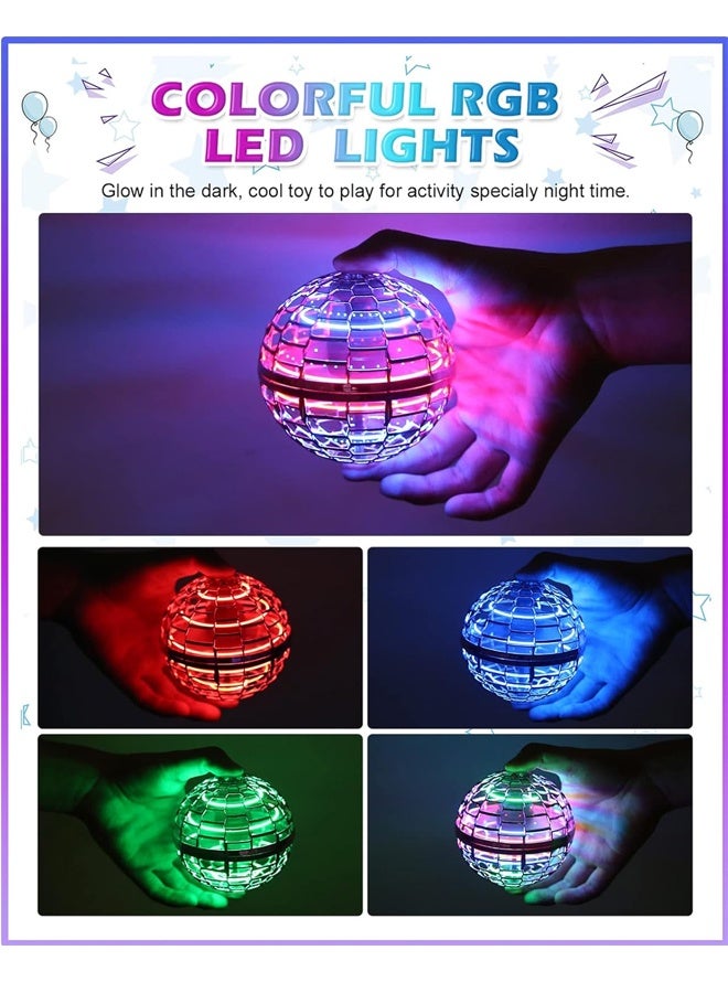 طائرة الكرة الكرة لعبة 2025, الكرة الكونية الكرة اليدوية الصغيرة بدون طيار مع أضواء LED, Hover Orb, المجرة الطيران الدوار, بارد الأطفال لعب للفتيان عمر 6 7 8 9 10 11 12 هدايا البنات, الأحمر - Image 3