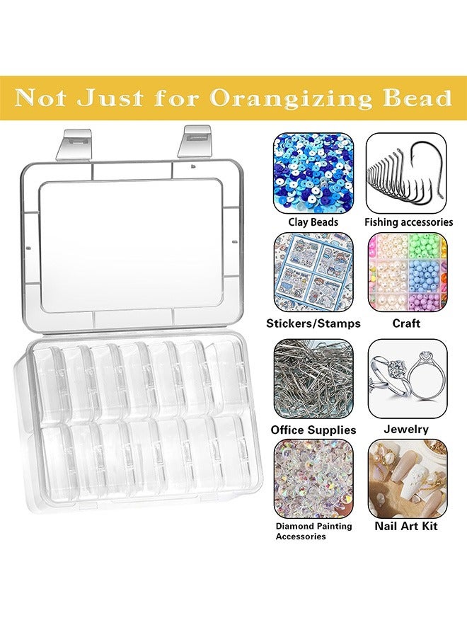 15Pcs Small Bead Organizers, Plastic Storage Cases, Mini Clear Bead Storage Containers, Transparent Boxes with Hinged Lid and Rectangle Clear Craft Supply Case - Image 4