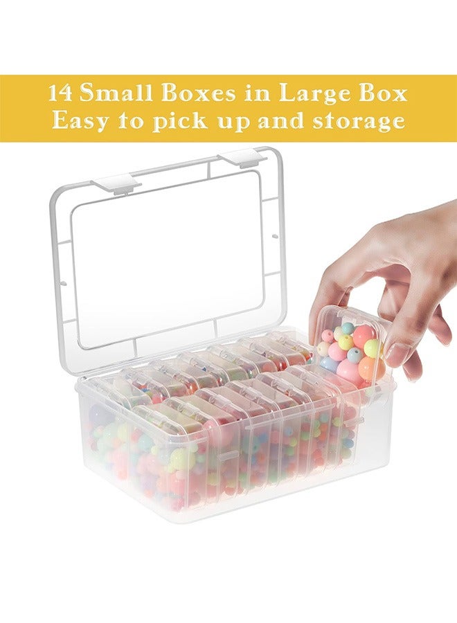 15Pcs Small Bead Organizers, Plastic Storage Cases, Mini Clear Bead Storage Containers, Transparent Boxes with Hinged Lid and Rectangle Clear Craft Supply Case - Image 3