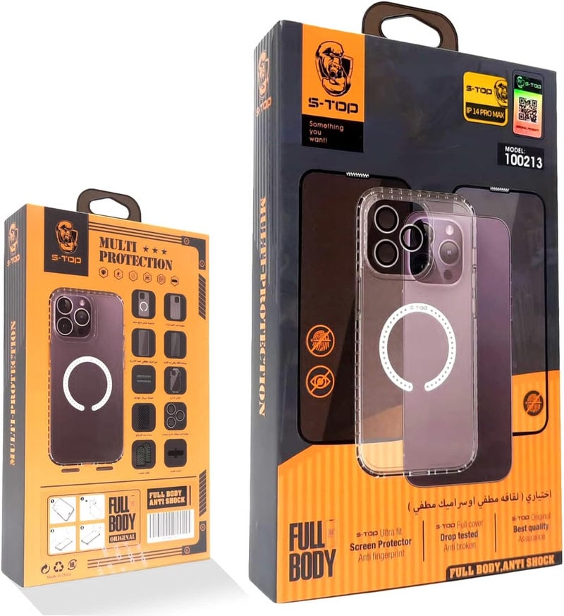 S-TOP Iphone 14 Pro Full Protection Bundle Includes Iphone 14 Pro Case, Iphone 14 Pro Cover Clear Cover, Camera Protector, Pubg Finger Cloth, Anti-Fingerprint, And More - Image 4