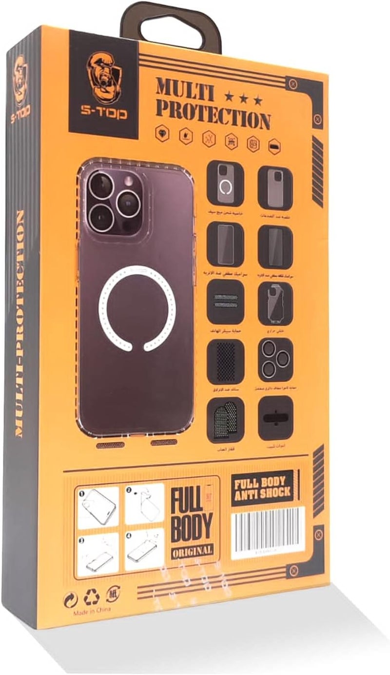 S-TOP Iphone 14 Pro Full Protection Bundle Includes Iphone 14 Pro Case, Iphone 14 Pro Cover Clear Cover, Camera Protector, Pubg Finger Cloth, Anti-Fingerprint, And More - Image 3