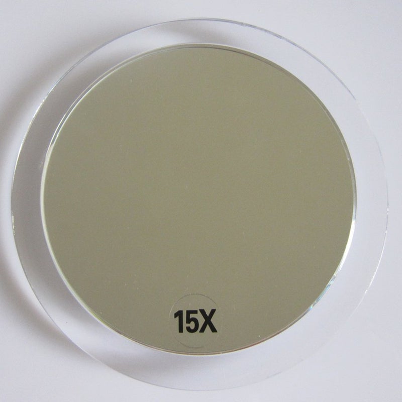 سانتو مرآة مكبرة 15 مرة - مع 3 أكواب شفط - تستخدم للمكياج الدقيق - الحواجب/الملقط - إزالة الرؤوس السوداء/العيوب - مرآة مكياج الحمام/السفر - مستديرة 6 بوصة (ذهبي وردي) - Image 2