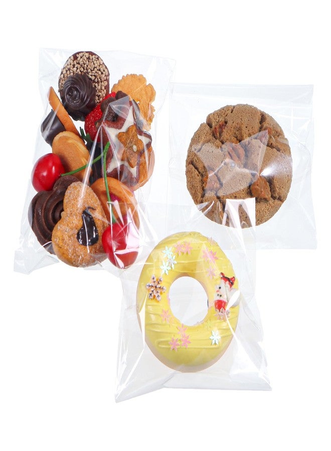 TEMLQPACK 100Pcs 5x7Inch Clear Self-sealing Cellophane Bags for Cookies, Donuts, Chocolate Bombs, Truffles, Rice Krispie Treats, Macarons, Party Favors, Birthdays, Weddings - Image 1