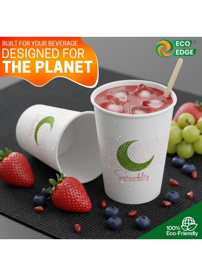 EcoEdge 8 Oz Disposable Heavy-Duty Party Paper Cups (Pack of 50) | Sustainable, Recyclable, Biodegradable, Chemical and Plastic Free | For Hot or Iced Beverages for Everyday Use | 100% Eco-Friendly - Image 5