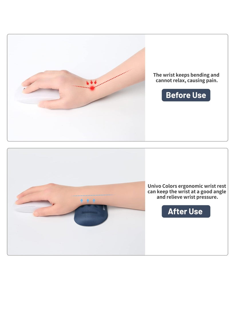 كاست ويف مسند معصم للماوس للمكتب مسند معصم ناعم من الإسفنج الميموري الإسفنجي الناعم للماوس مسند يد مريح لمكتب ألعاب الكمبيوتر المحمول عديم الرائحة قابل للتنفس مع قاع من السيليكون سهل الانزلاق لسهولة الكتابة - Image 2