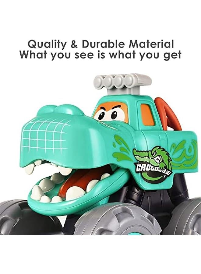 Toddler Monster Truck Toy, Baby Pull Back Toy Car 1 2 3 Year Old Boy, BigWheels Play Vehicles, Friction Powered, Babies Push Go Animal Car, Cool Birthday Gift for 12 18 24 Month Kid Girl - Image 5