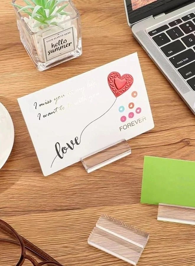 Stylish Clear Acrylic Place Card Holders And Stands For Dining Table Shop Office Wedding Photo Painting Business Card Holder (4 Pieces) - Image 2