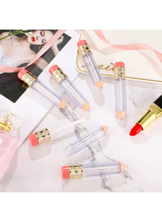 Blulu 24 Pcs 5 ml Pencil Lip Gloss Tube Containers Bulk Teacher's Presents Gifts Cute Empty mini Lipgloss Pencil Shaped Lip Balm Bottles Clear Refillable Lip Gloss Tube Women DIY Cosmetics - Image 3