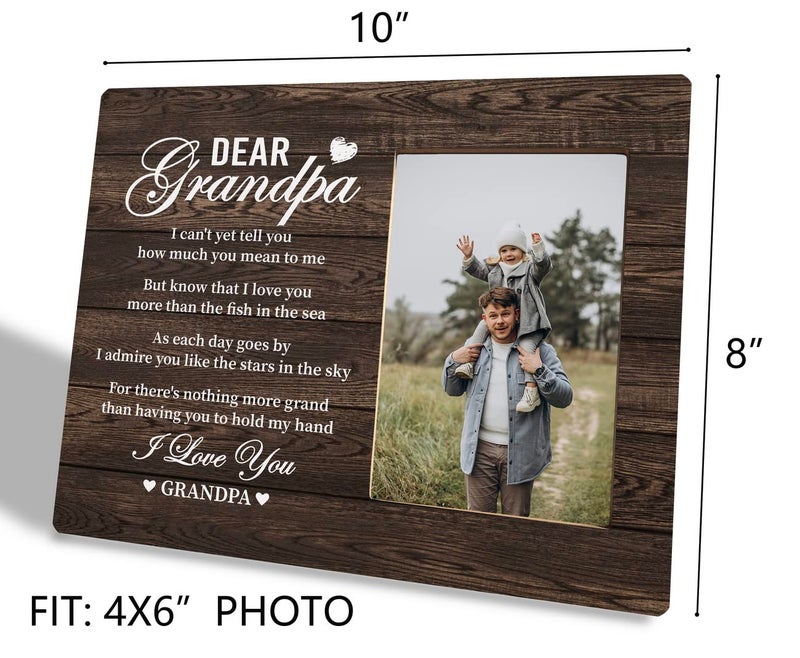 Razpah Grandpa Gift Picture Plaque D؟ Cor Picture Gift Wood Plaque Sign Grandpa Picture - Image 3