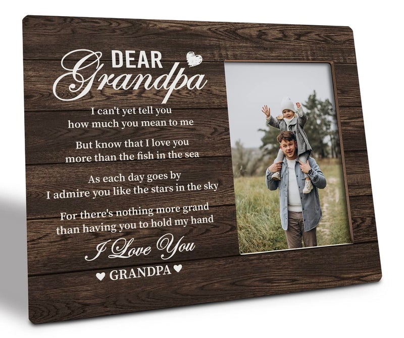 Razpah Grandpa Gift Picture Plaque D؟ Cor Picture Gift Wood Plaque Sign Grandpa Picture - Image 1