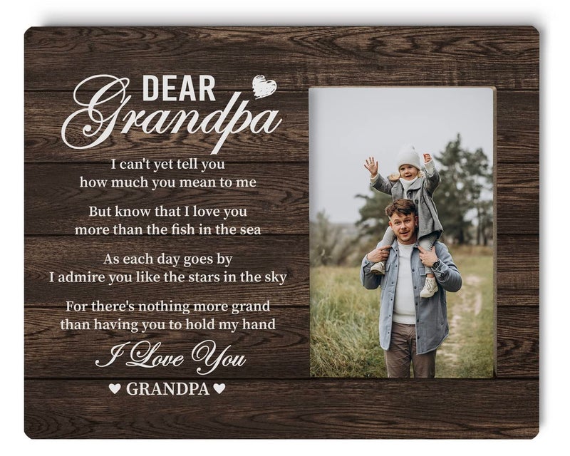 Razpah Grandpa Gift Picture Plaque D؟ Cor Picture Gift Wood Plaque Sign Grandpa Picture - Image 2
