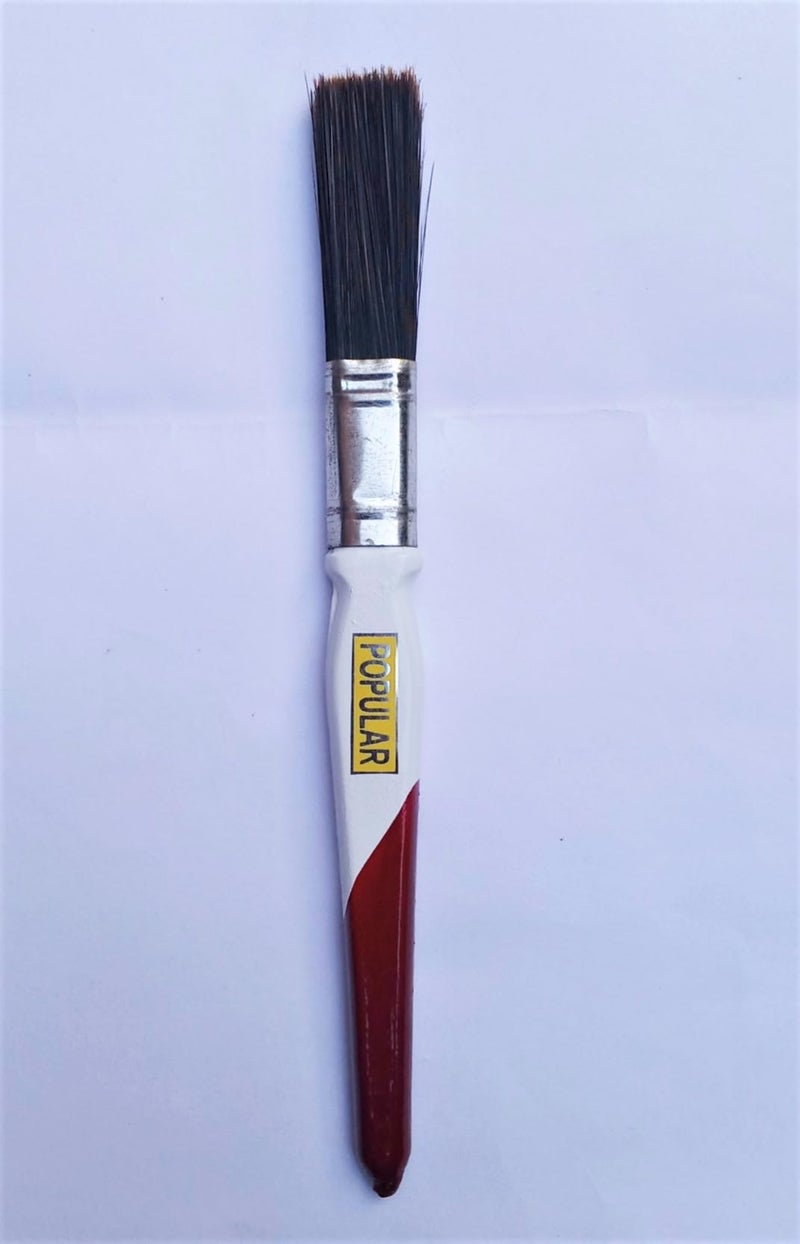 Crex Popular 12mm (1/2 Inch) 100% Brownish Bristle Painting Brush for Oil, Enamel, Watercolor Paint, and Canvas Painting.