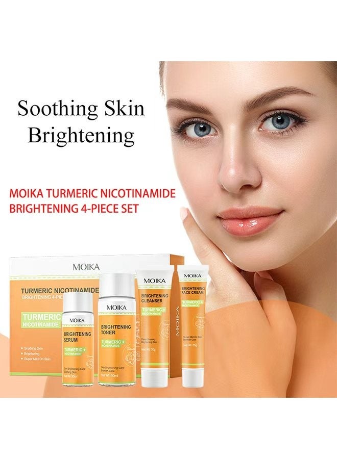 MOIKA Turmeric Niacinamide Skincare Kit, Moisturizing Facial Skin Care Sets Kits, Brightening Radiance for Sensitive Skin - Image 2