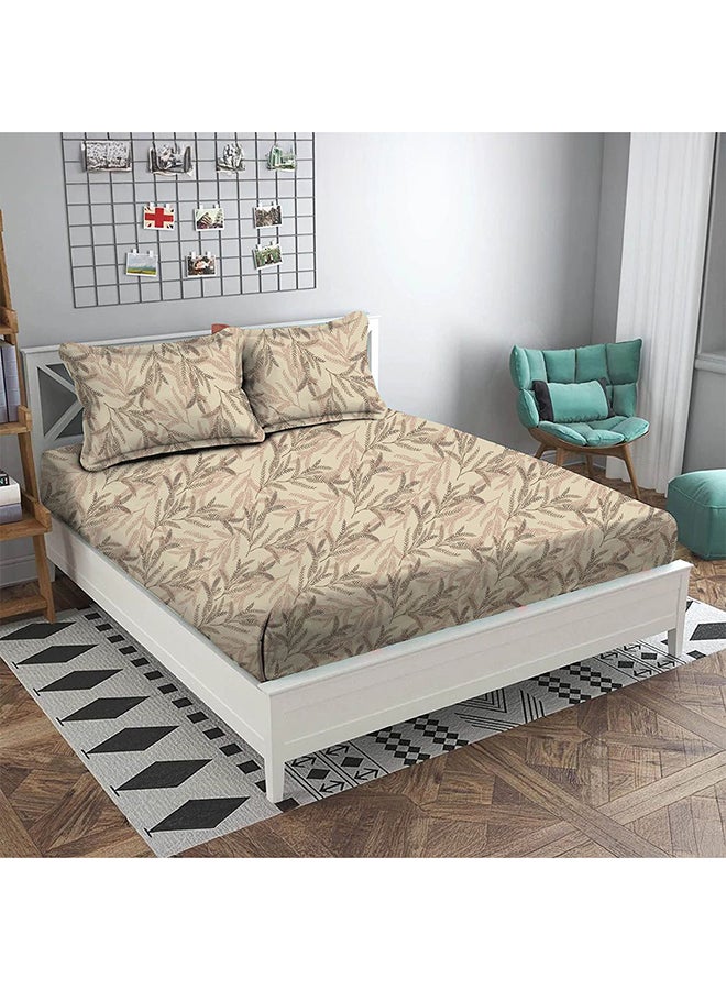 Danube Home Albany King Bed Fitted Sheet Set 180x200+30 cm/50x75+15 cm Leaf Linen | 80 Cotton; 20 Lyocell Bedding Set For Bedroom - Image 1