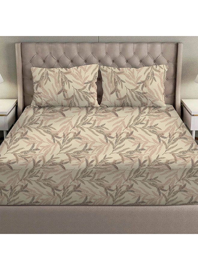 Danube Home Albany King Bed Fitted Sheet Set 180x200+30 cm/50x75+15 cm Leaf Linen | 80 Cotton; 20 Lyocell Bedding Set For Bedroom - Image 2