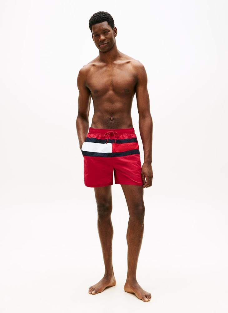 TOMMY HILFIGER Classic Colour-Blocked Mid Length Swim Shorts - Image 4